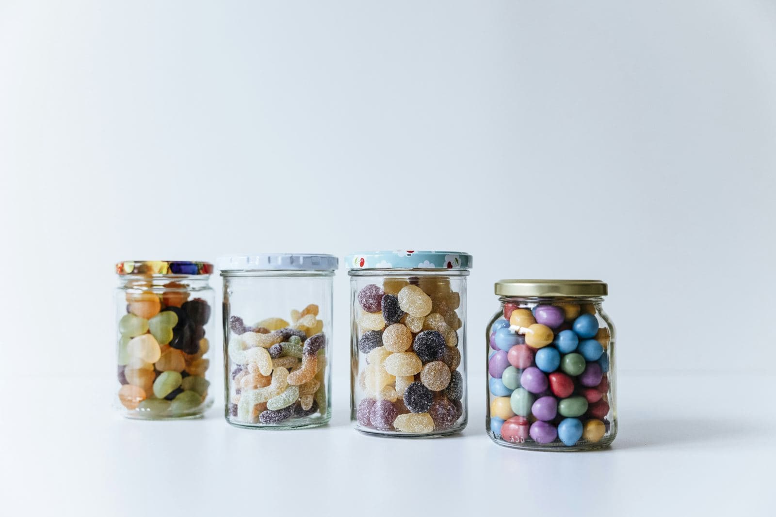 Jars of colorful candy